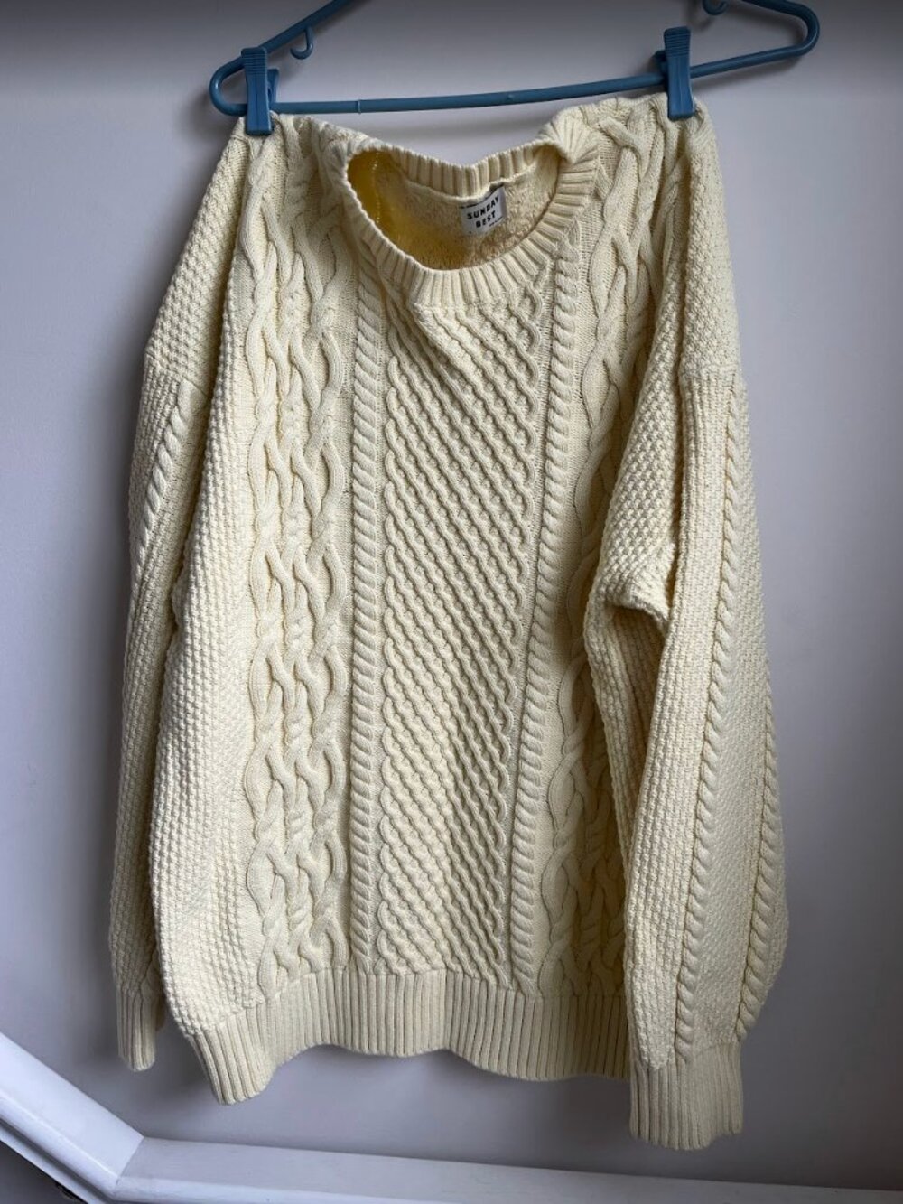 Sunday Best Peggy Sweater (100% cotton) in Vanilla Yogurt, Size S
